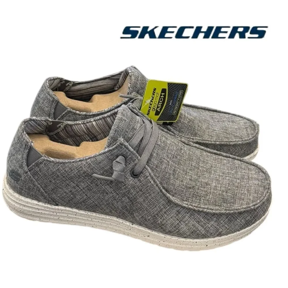 New Skechers “Melson - Chad” Men’s Gray Casual Slip-On Loafers Shoes 9.5